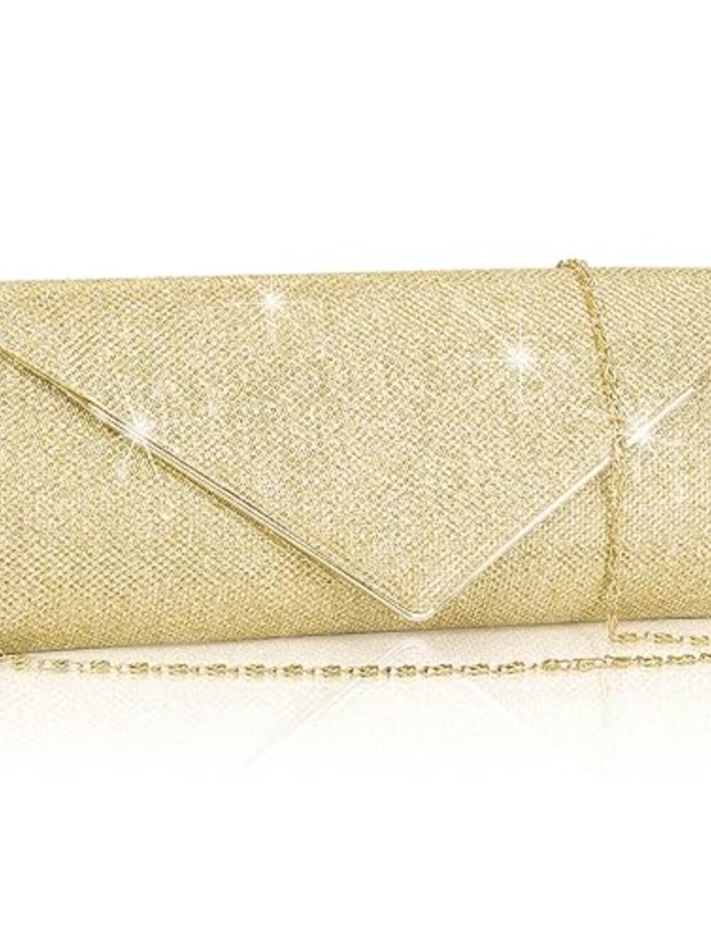 Larcenciel Sparkling Envelope Clutch with Detachable Chain Evening Bag Wedding